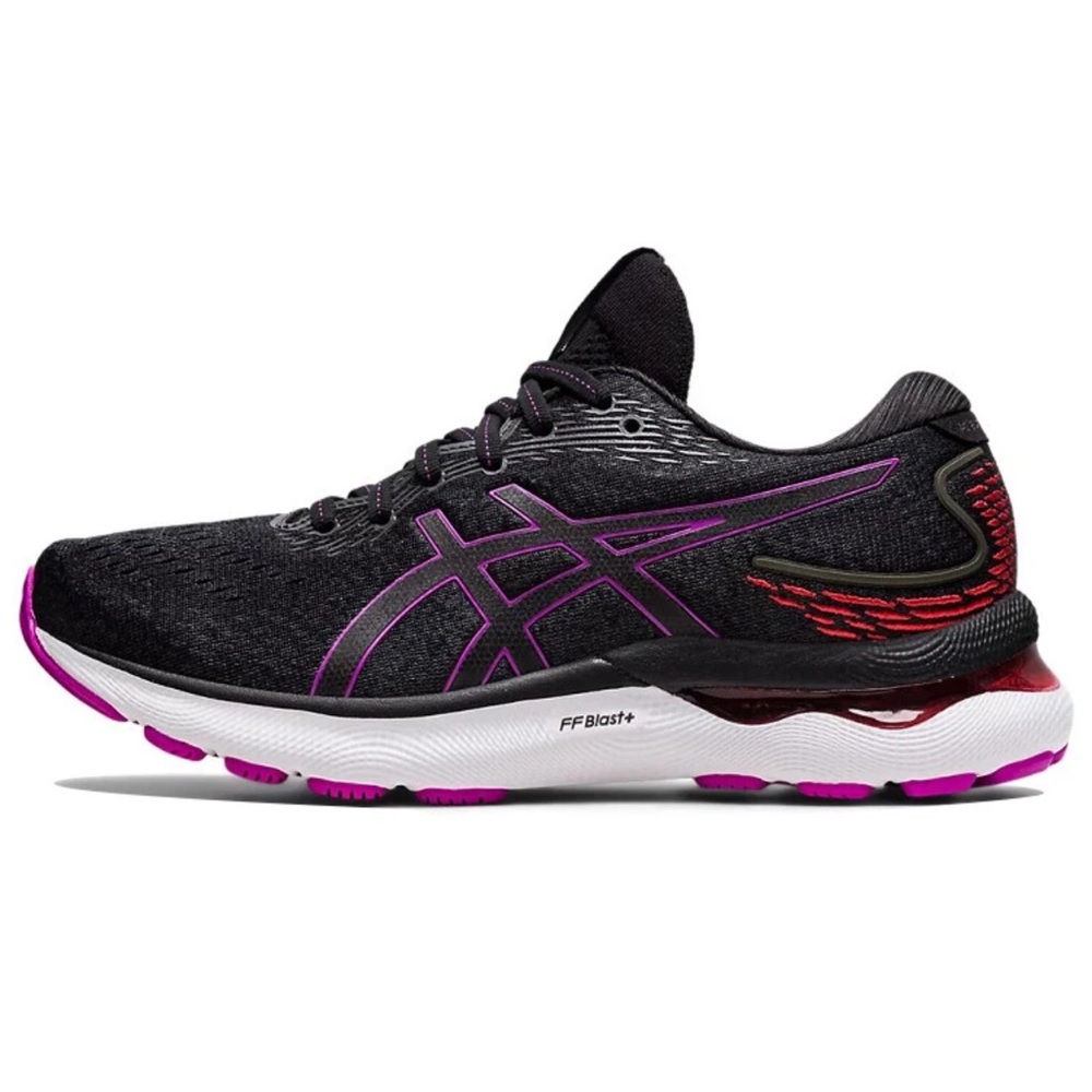 ASICS® Women's 6 B GEL-NIMBUS 24‎ Running Shoes in Black/Orchid 10